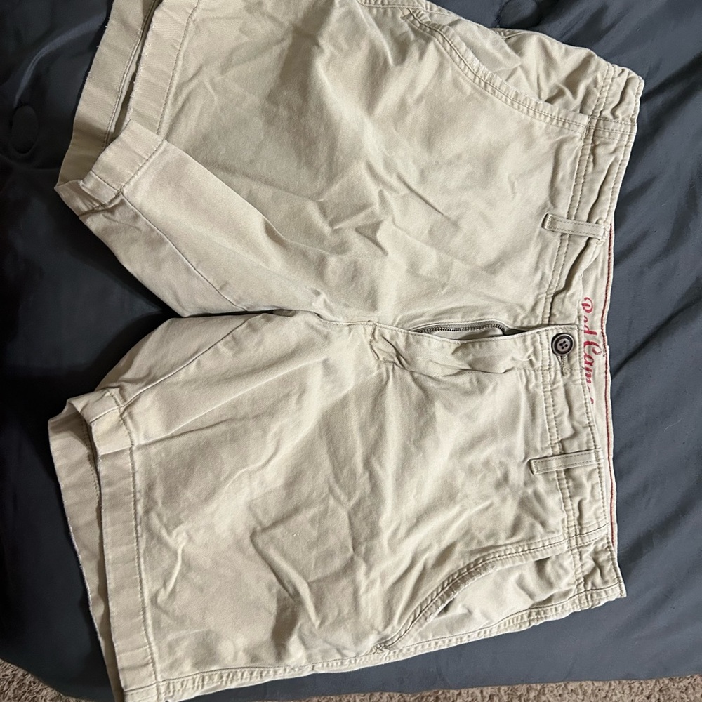 Red camel men’s shorts above knee